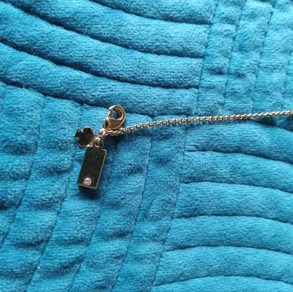 Kate Spade New York Black & White Crystal Gold Tone Pendant Necklace - Picture 8 of 9